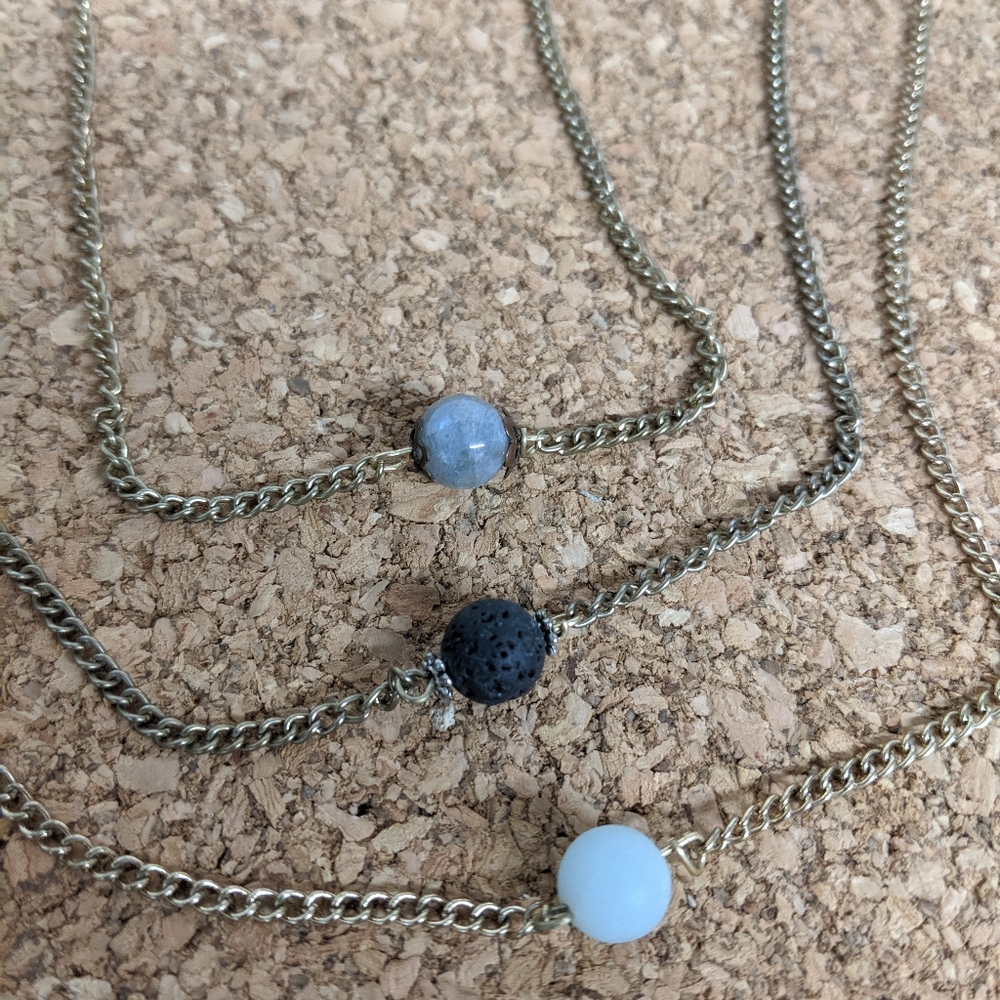 Layered mixed metal semiprecious stone
